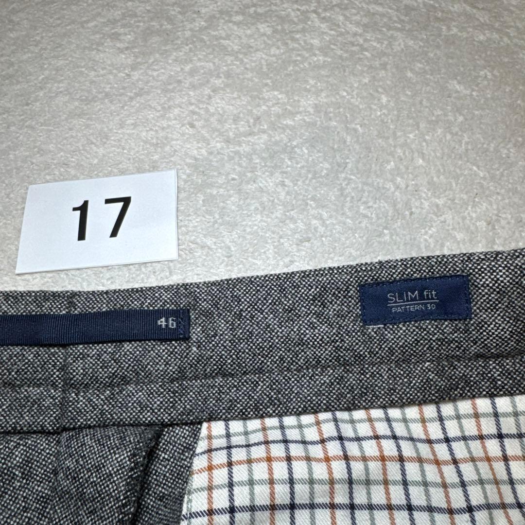 17 美品　インコテックス　スラックス　グレー　サイドアジャスター　46 M