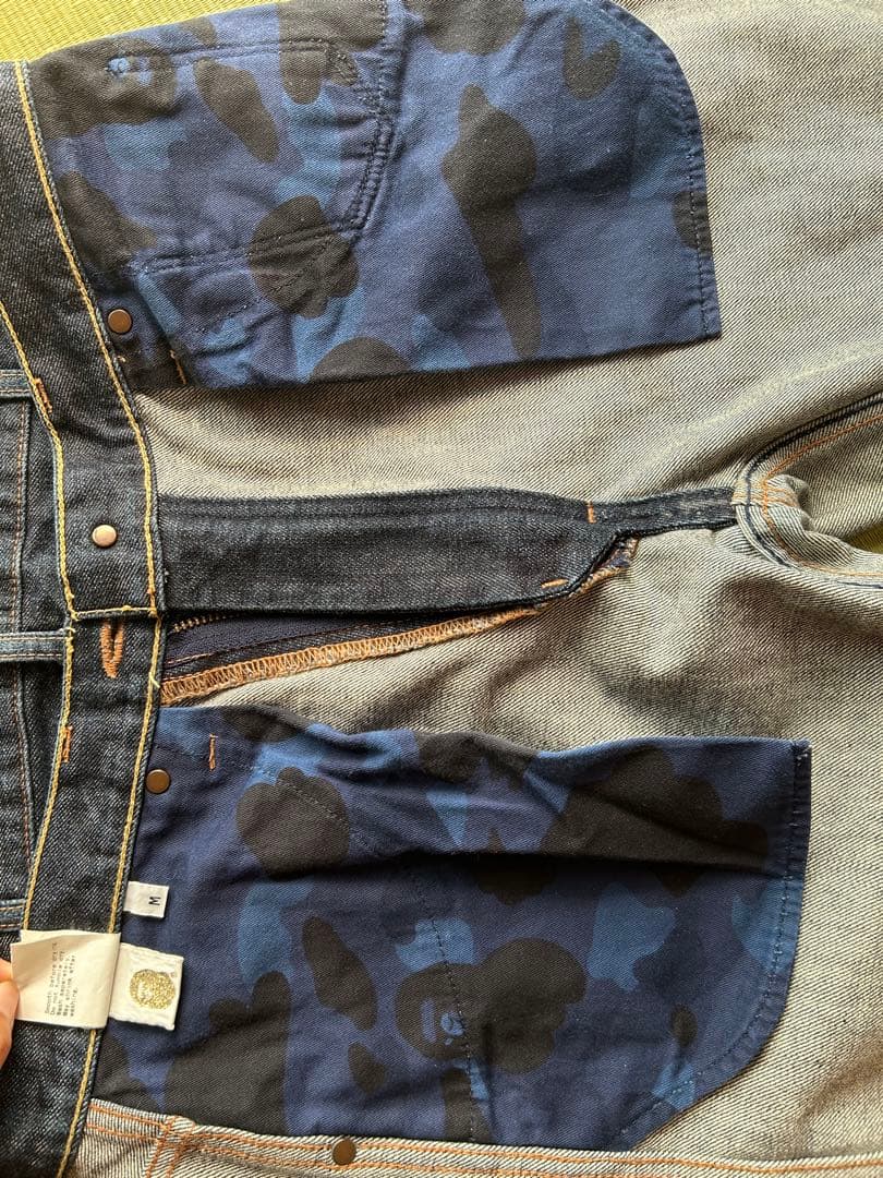 BAPE バックプリント ストレートデニム