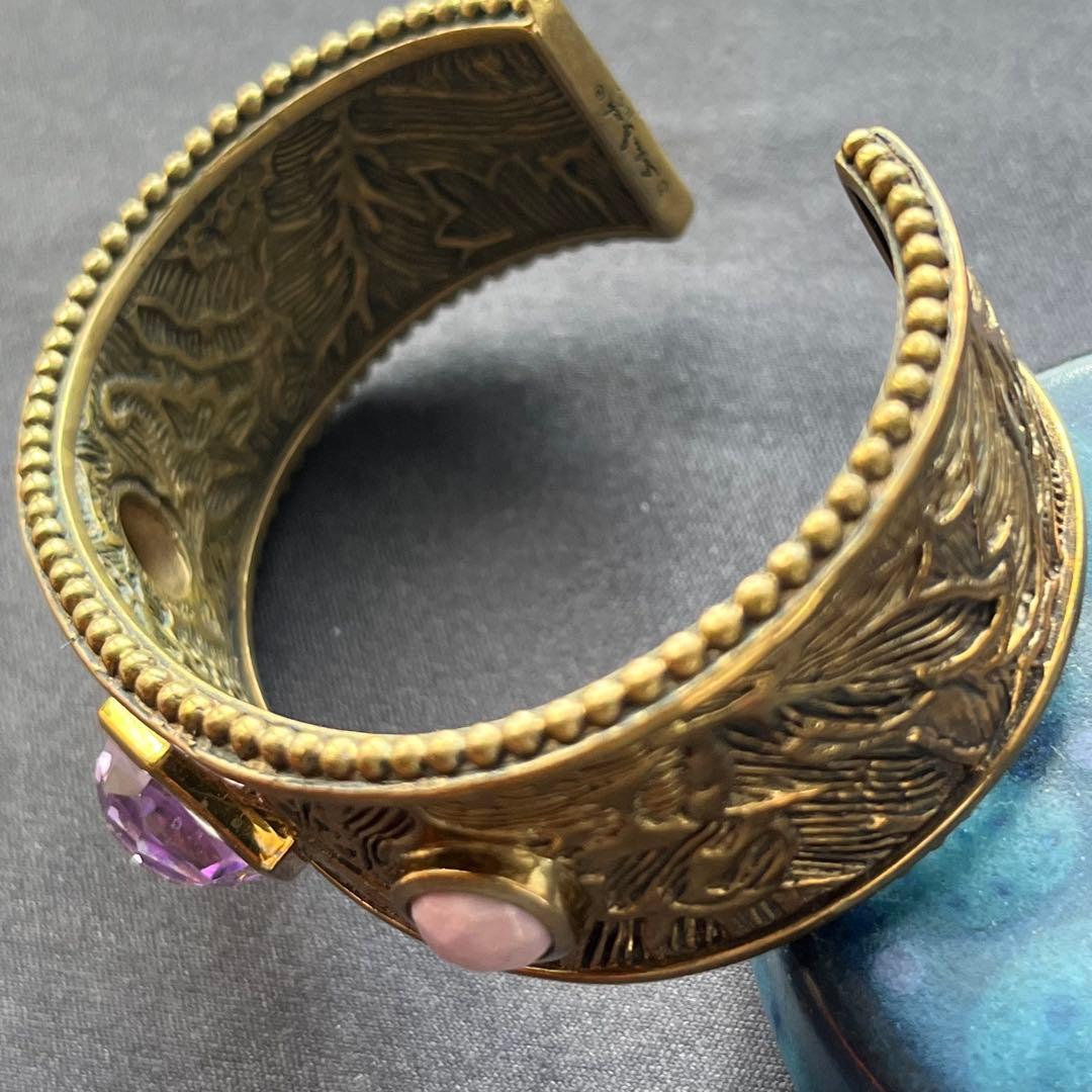 スティーブンデュエック ブロンズ　アメシスト、ラベンダージェイド　バングル