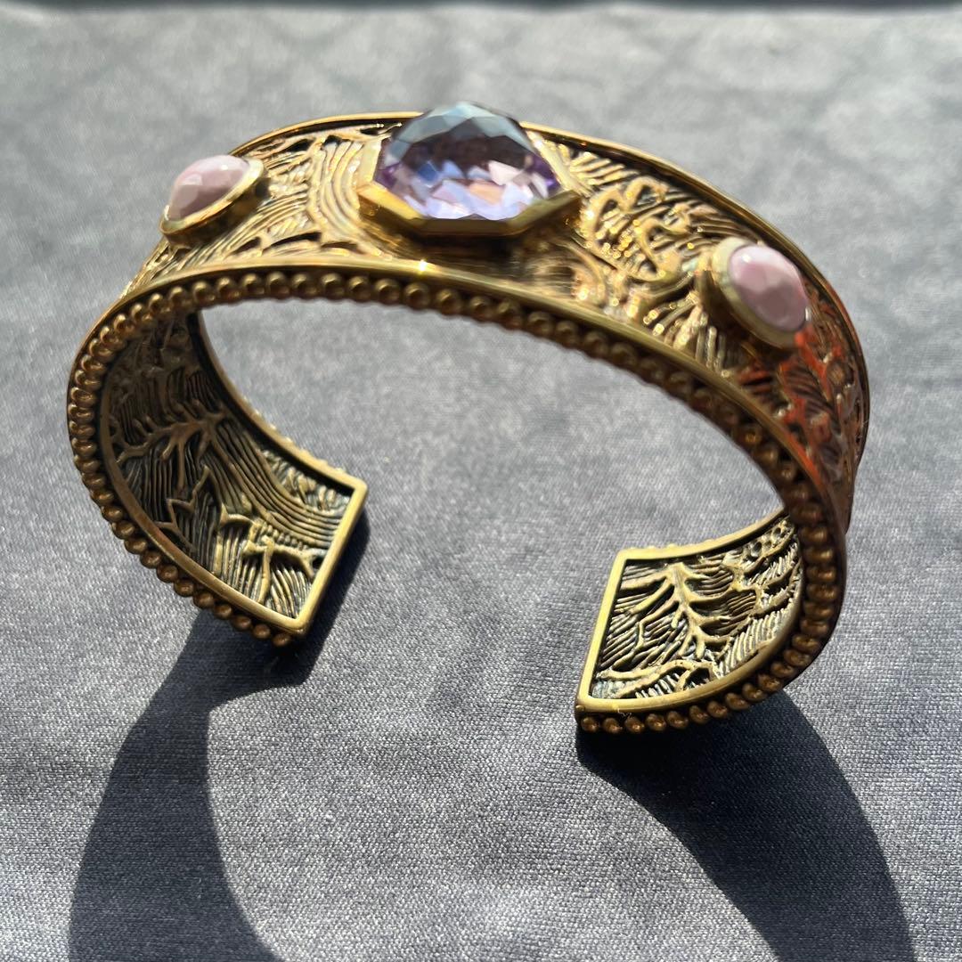 スティーブンデュエック ブロンズ　アメシスト、ラベンダージェイド　バングル