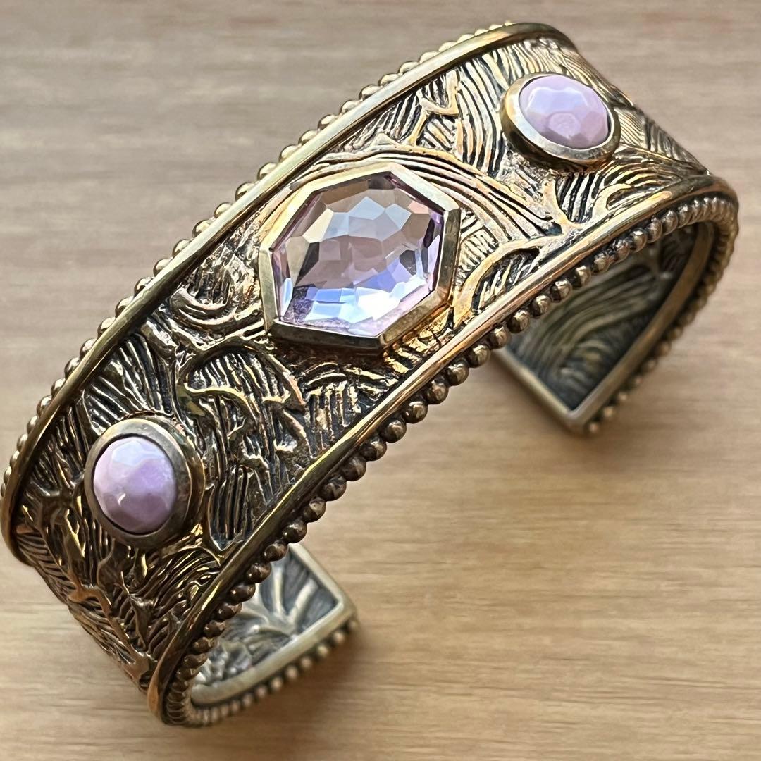 スティーブンデュエック ブロンズ　アメシスト、ラベンダージェイド　バングル