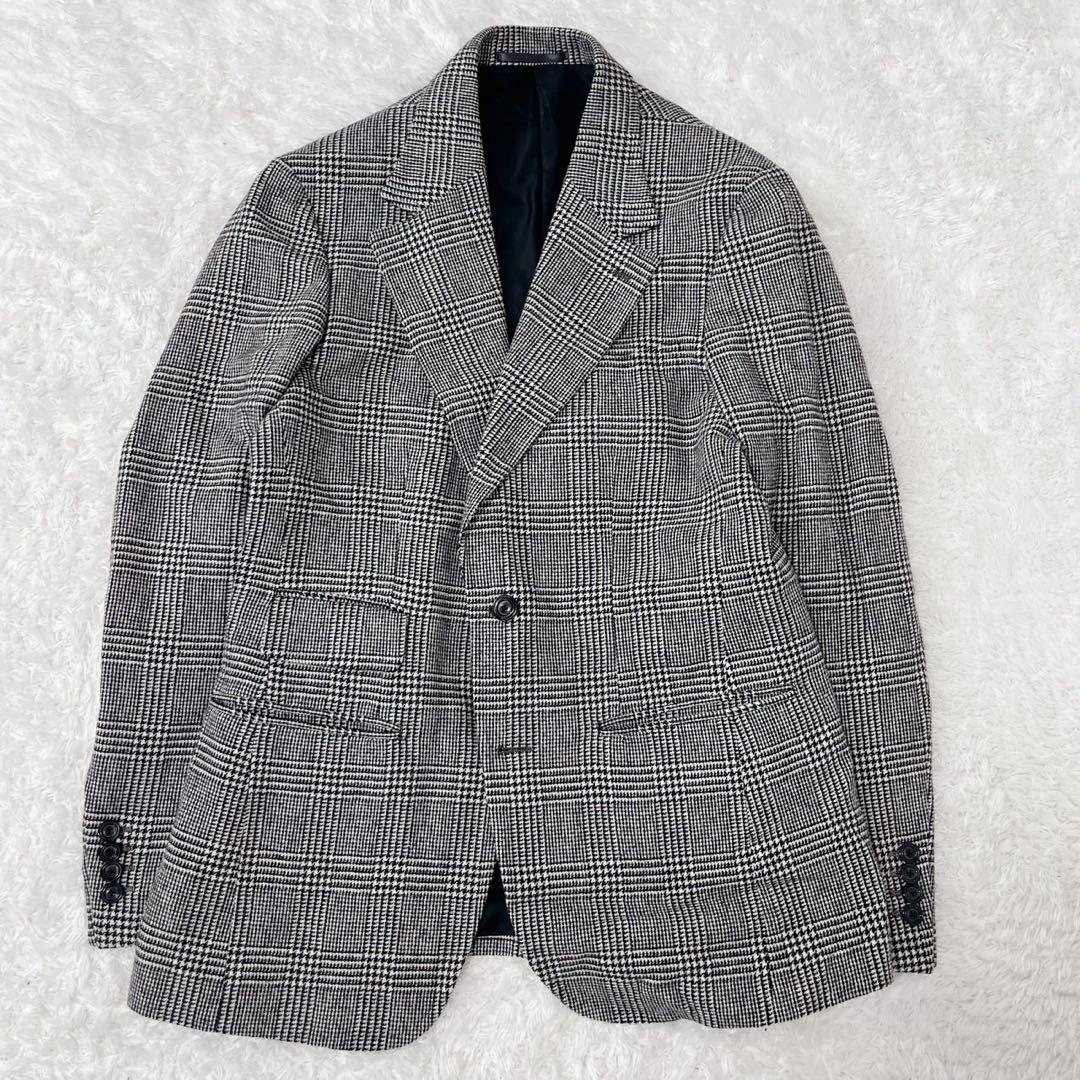 美品 EDIFICE グレンチェック スーツセットアップ 千鳥格子 グレー
