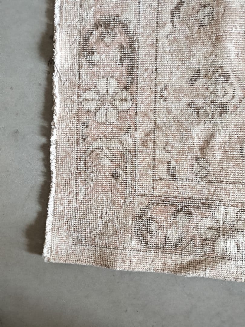 【ココ】大きめ/ピーチピンクとベージュのニュートラルラグNo.721