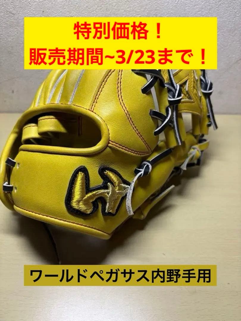 ワールドペガサス 硬式用 右投げ内野手サイズ6 ゴールドブラウン