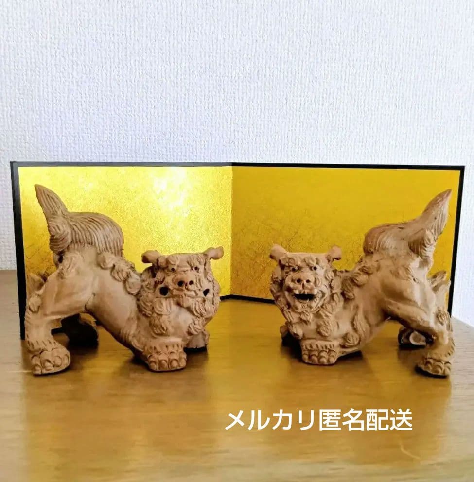 小橋川 昇作 シーサー 手捻這型獅子 焼締 沖縄 琉球 素焼 壺屋