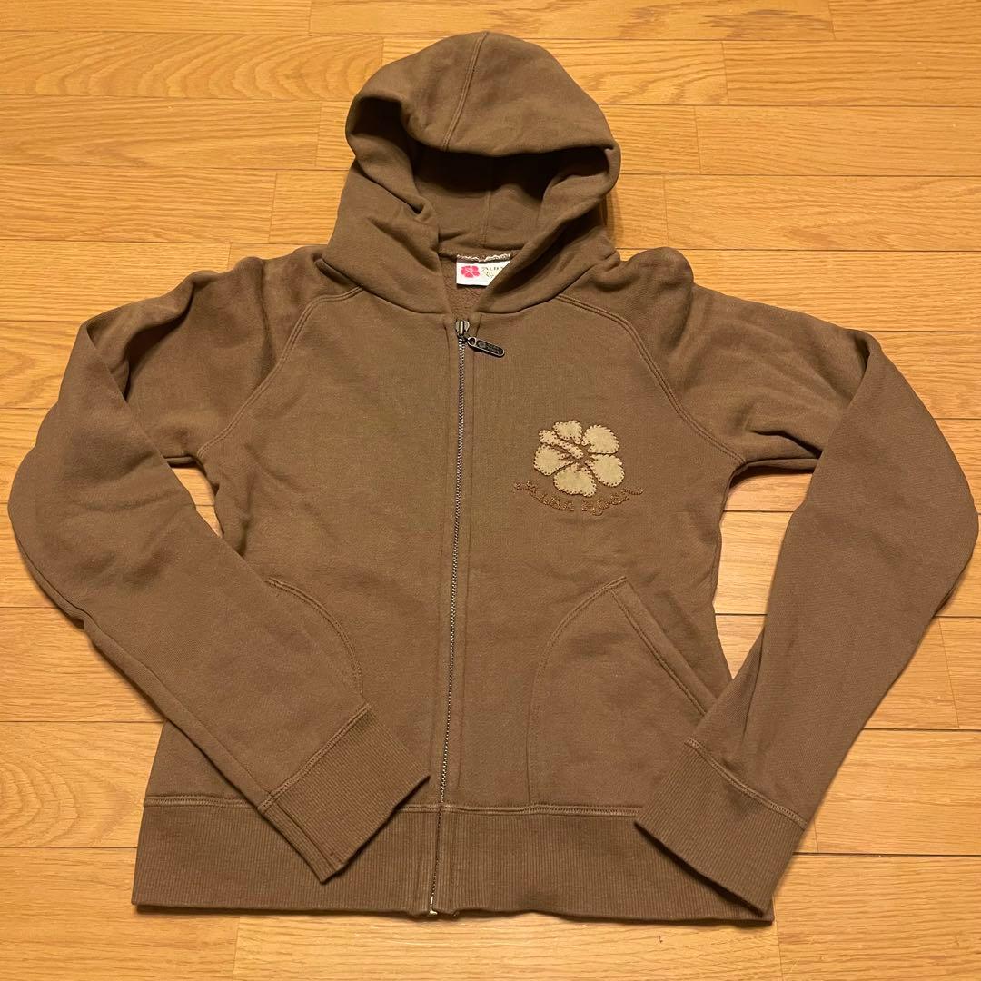 ALBA ROSA フラワー刺繍 ブラウンパーカー