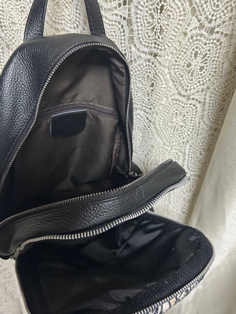 5909A ミナペルホネンハーフハンドメイドリュック　 rosy ピンクベージュ