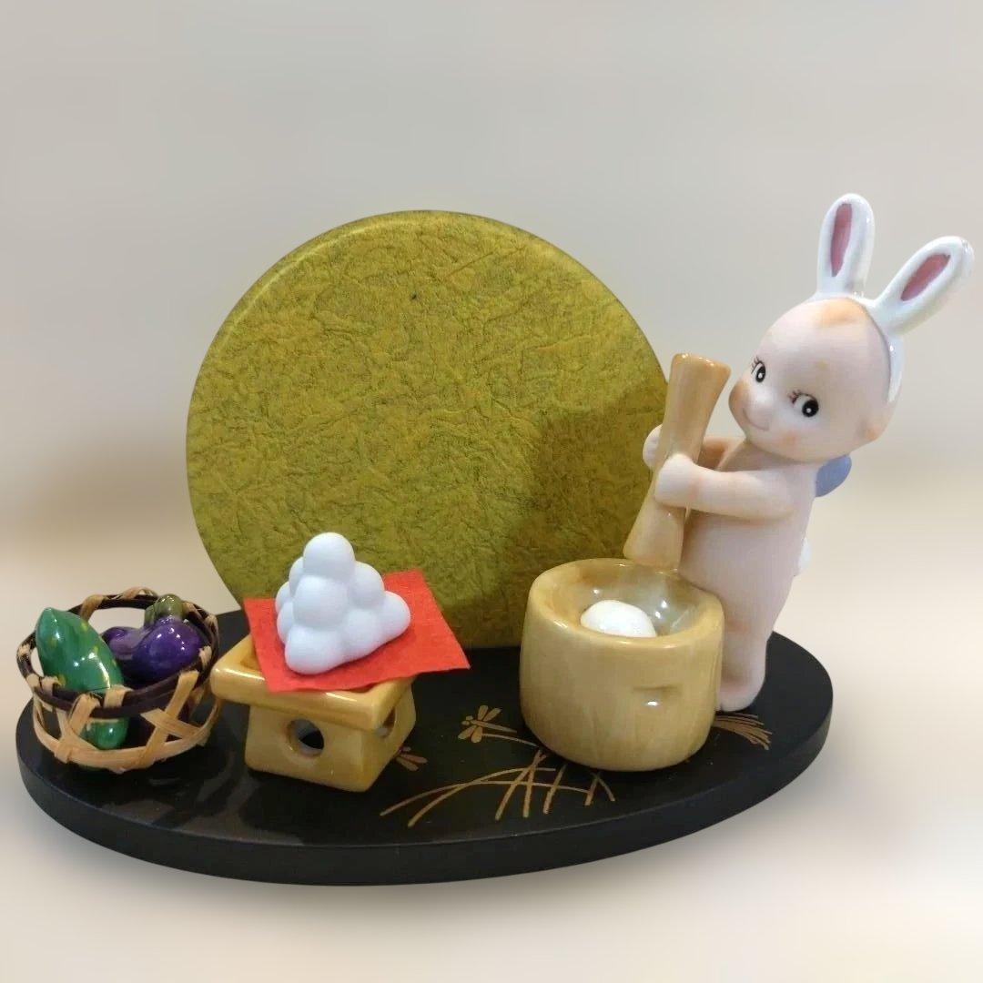 陶器　置物　ローズオニールキューピー　 フィギュア　歳時記　9月 お月見