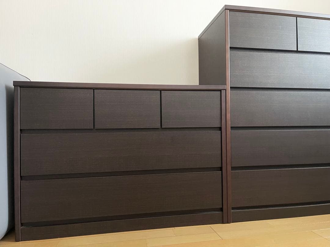 美品•日本製【ディノス】3段チェスト/ 大2•小3❸