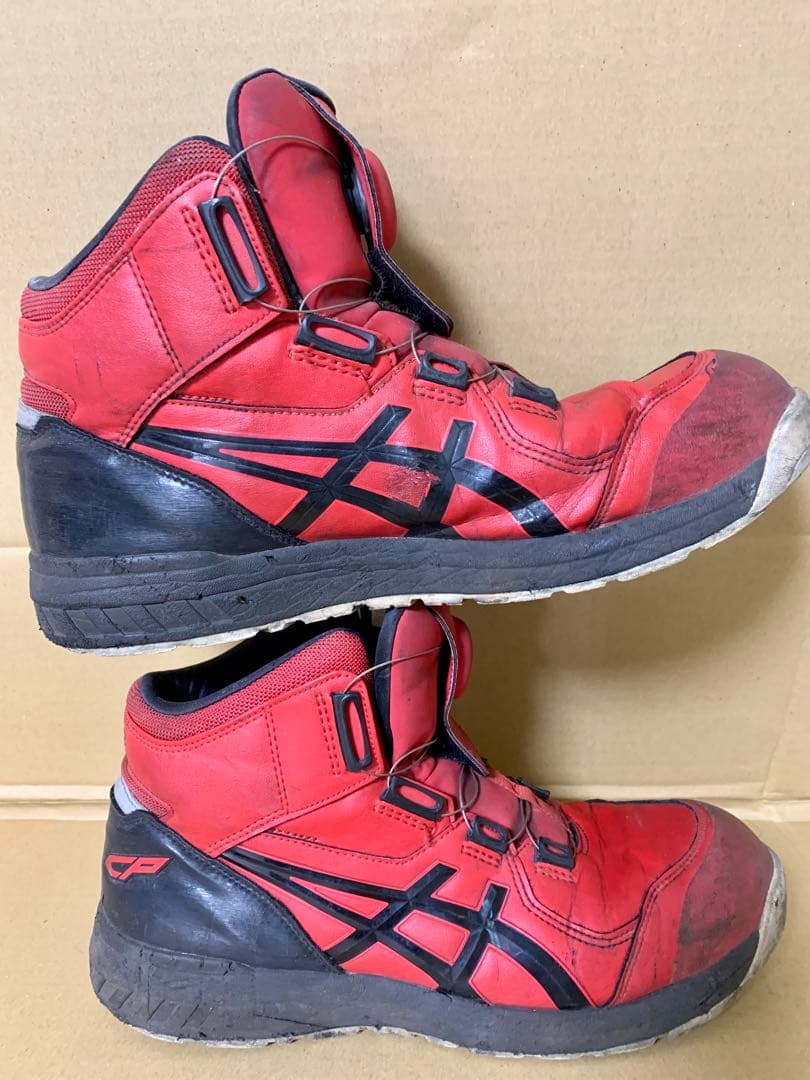 asics WINJOB CP304 28cm 人気　RED 安全靴　破れ無し