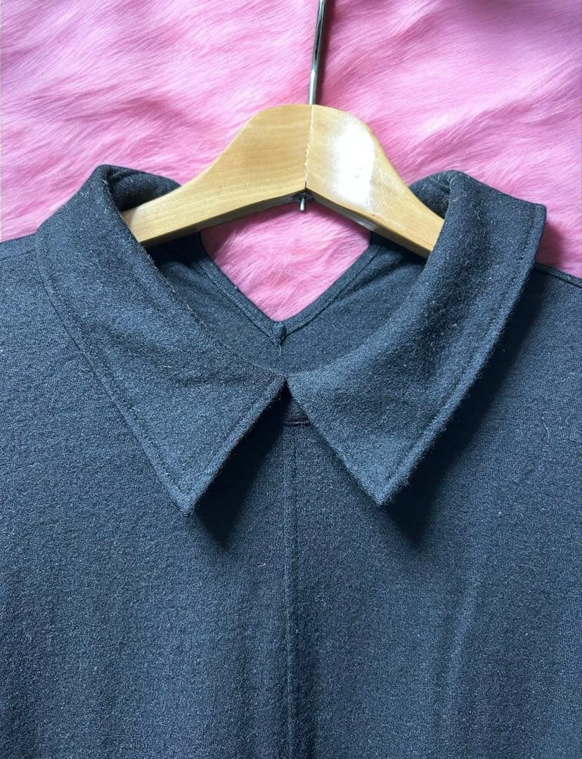 yohji yamamoto 襟付きウールニット　ブラック　サイズ3