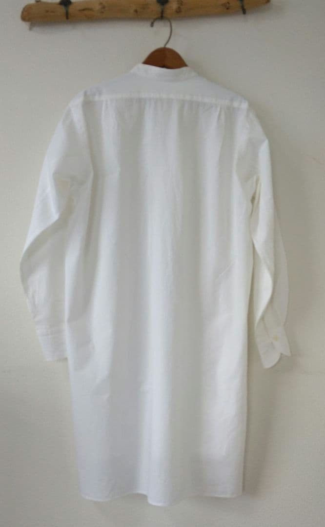 【45R】長袖ロングシャツ バンドカラー　美品