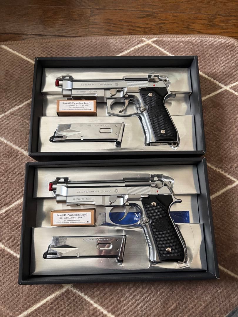 絶版品 東京マルイ M9A1 ステンレスモデル 2丁セット＋木目調グリップ