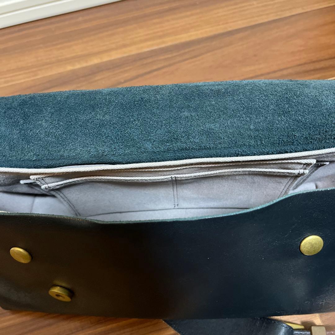 【本日限りお値下げ】Uni&coネイビーレザーメッセンジャーバッグ サイズS