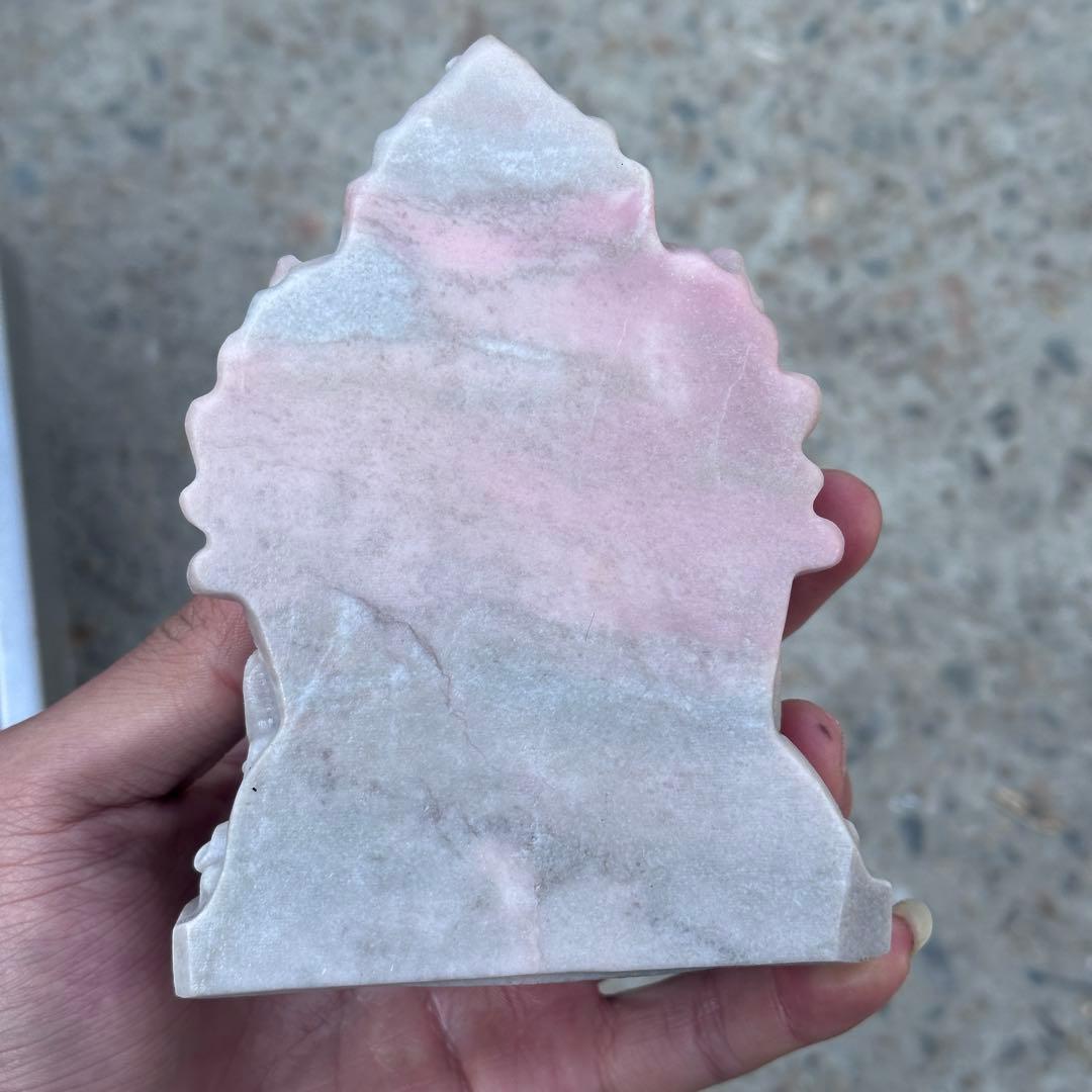 天然石ピンクオパールのガネーシャ　置物　ご購入前に在庫確認必要G.151