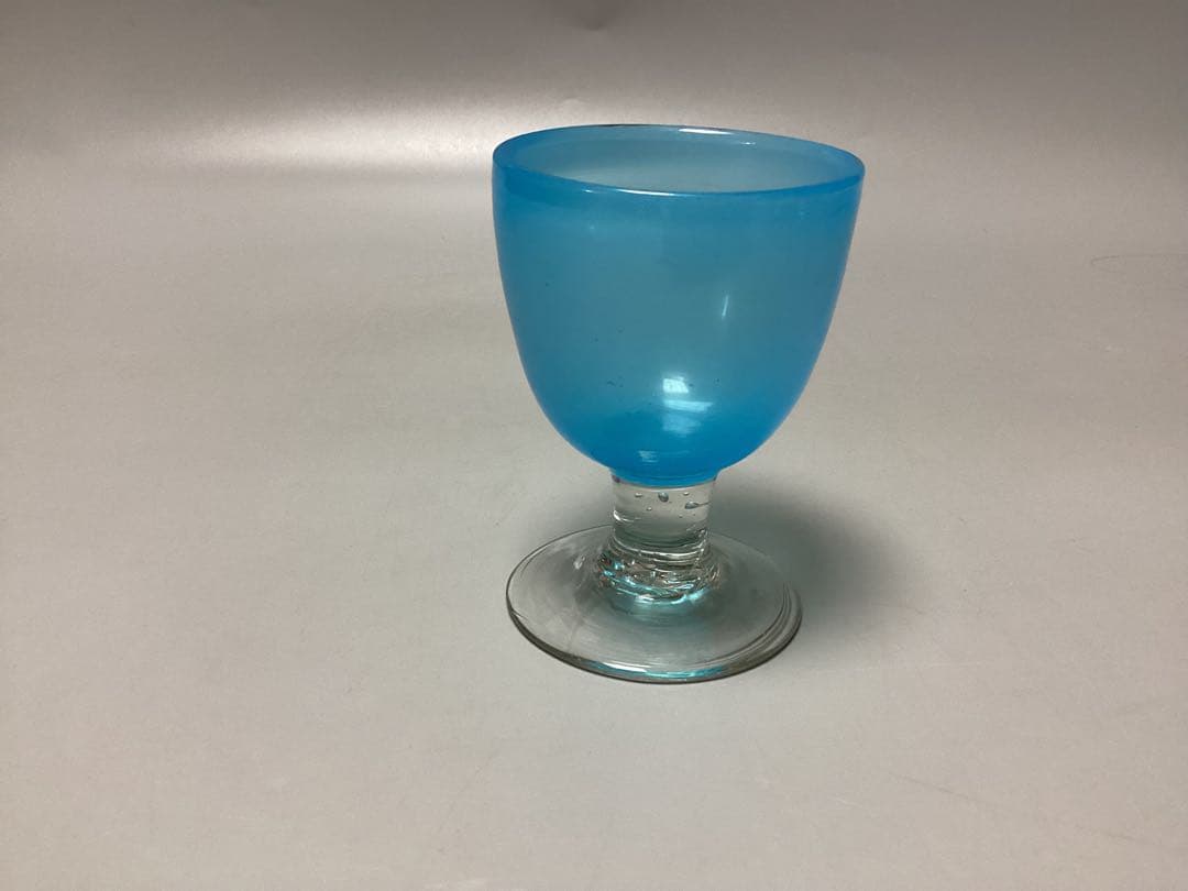 すみれ　青ガラス　なつめ形　ウランガラス　氷コップ　(検) 和ガラス