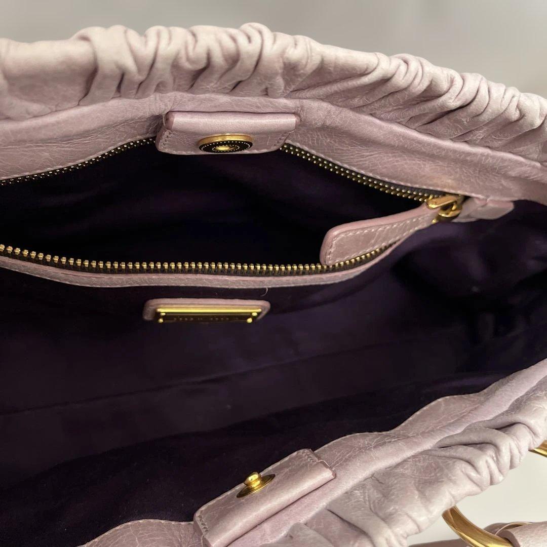 ミュウミュウ VITELLO LUX ショルダーバッグ　ピンク ベージュ