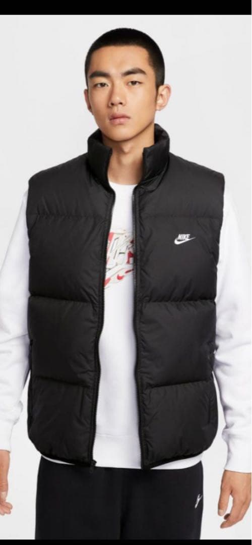 新品未使用 新作 Nike メンズ ブラック ダウンベストLサイズ