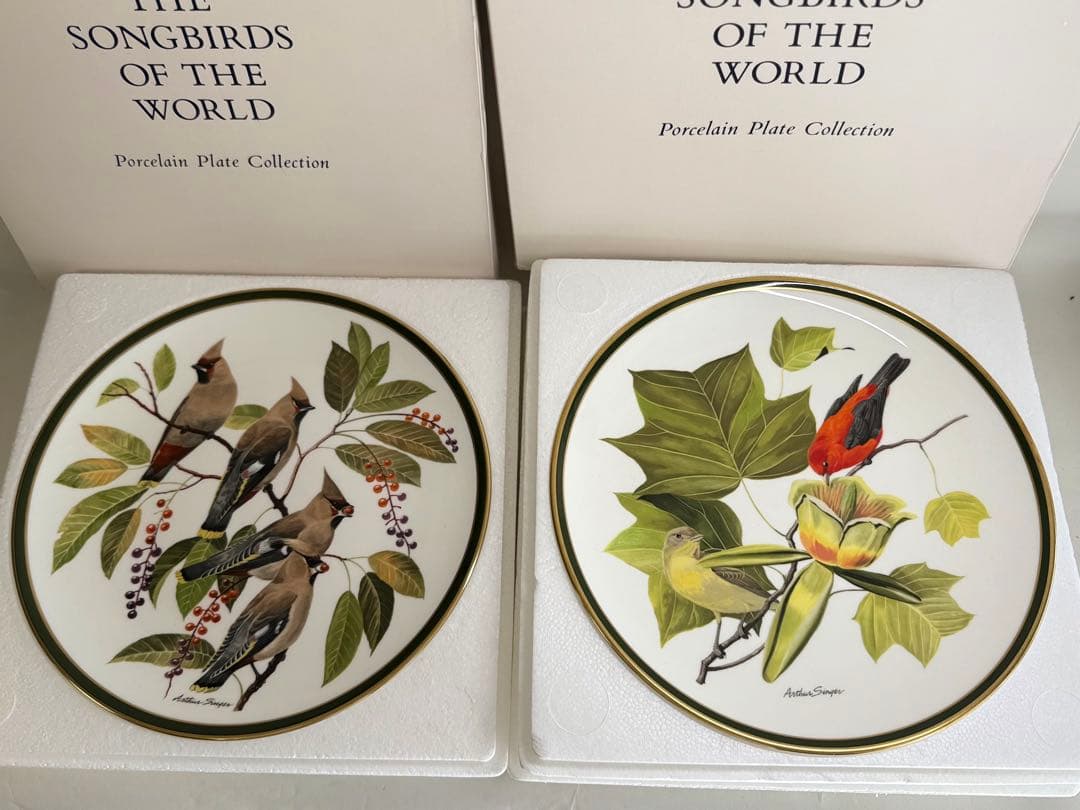 T13 フランクリン•ポーセリン「世界の鳴鳥」シリーズプレート皿 10枚 中古品