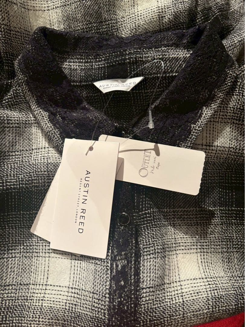 新品タグ付き オースチンリード オンブレーチェック ウールワンピース38