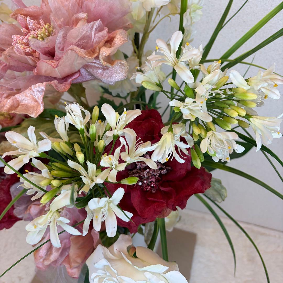 送料無料 造花アレンジメント 大型 アートフラワー スタンド エミリオ ロバ