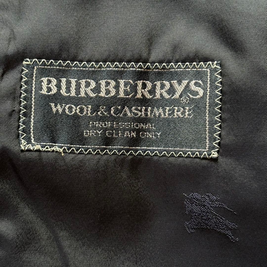 美品 バーバリーズ スーツ セットアップ 金ボタン ダブル カシミヤ混