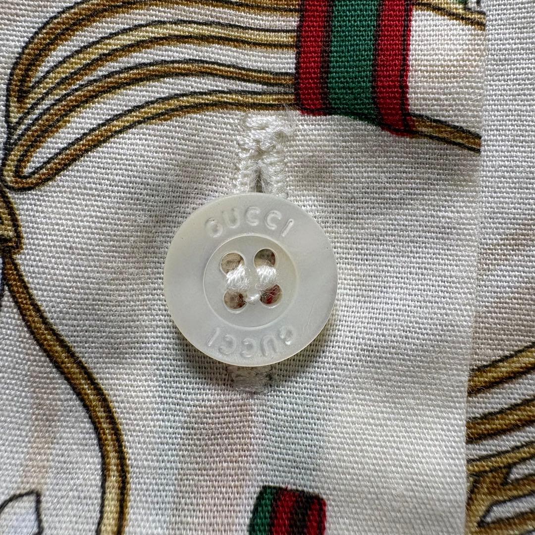 【美品】GUCCI グッチ　シャツ　シェリーライン　大きいサイズ　長袖　総柄　L
