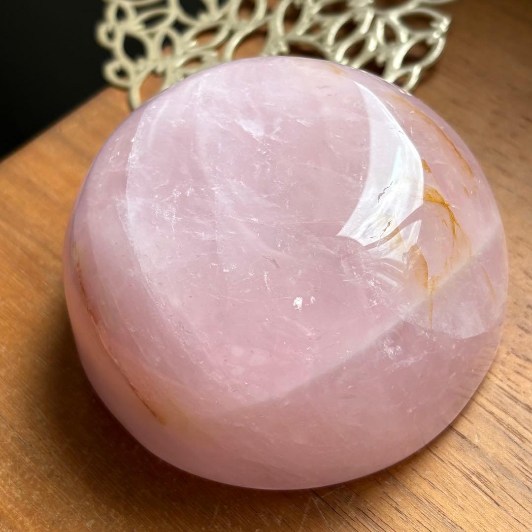 Takahiroさま専用　天然石 マダガスカル産ローズクォーツ お椀430g