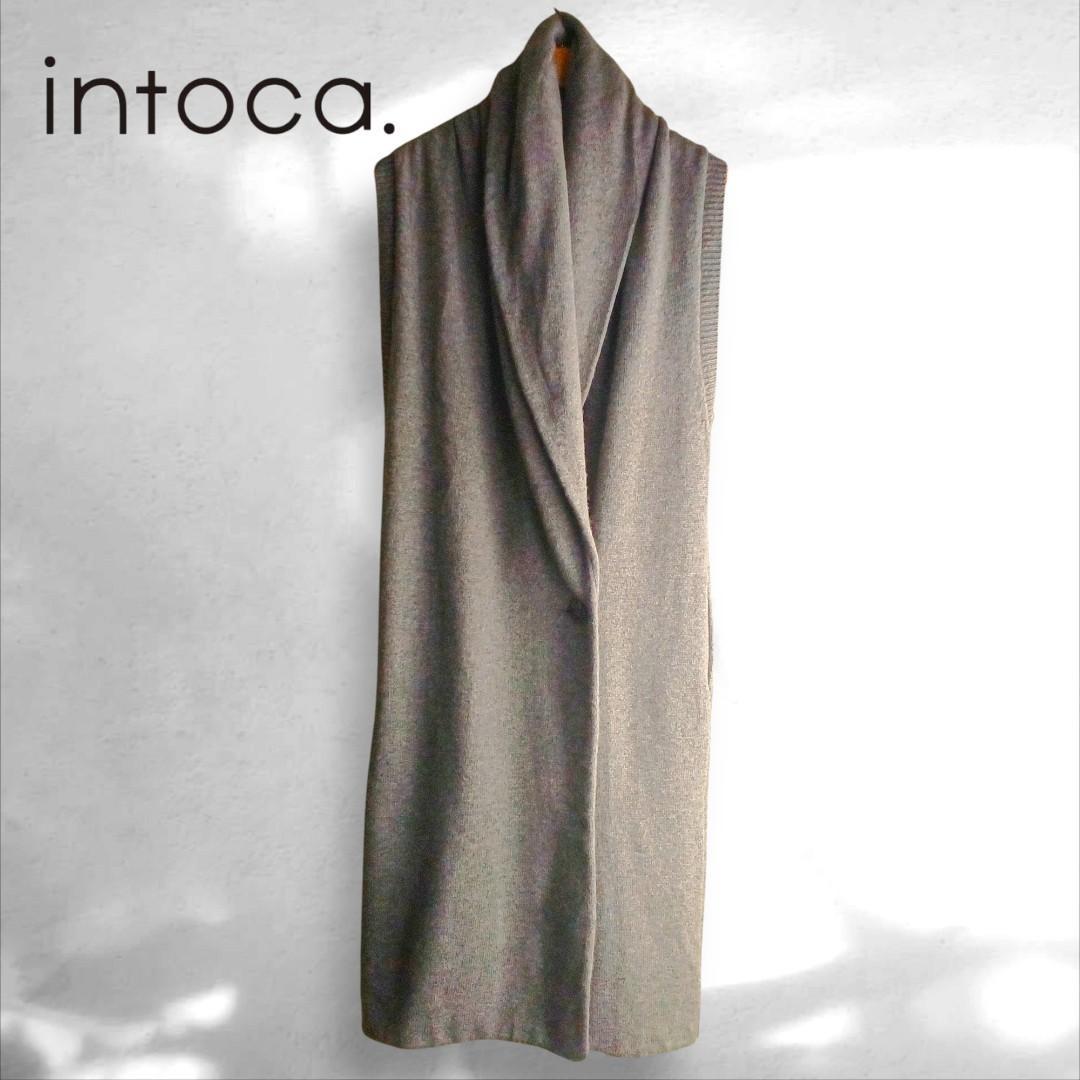 intoca　タグ有　未使用 ウール　ロングニットジレ