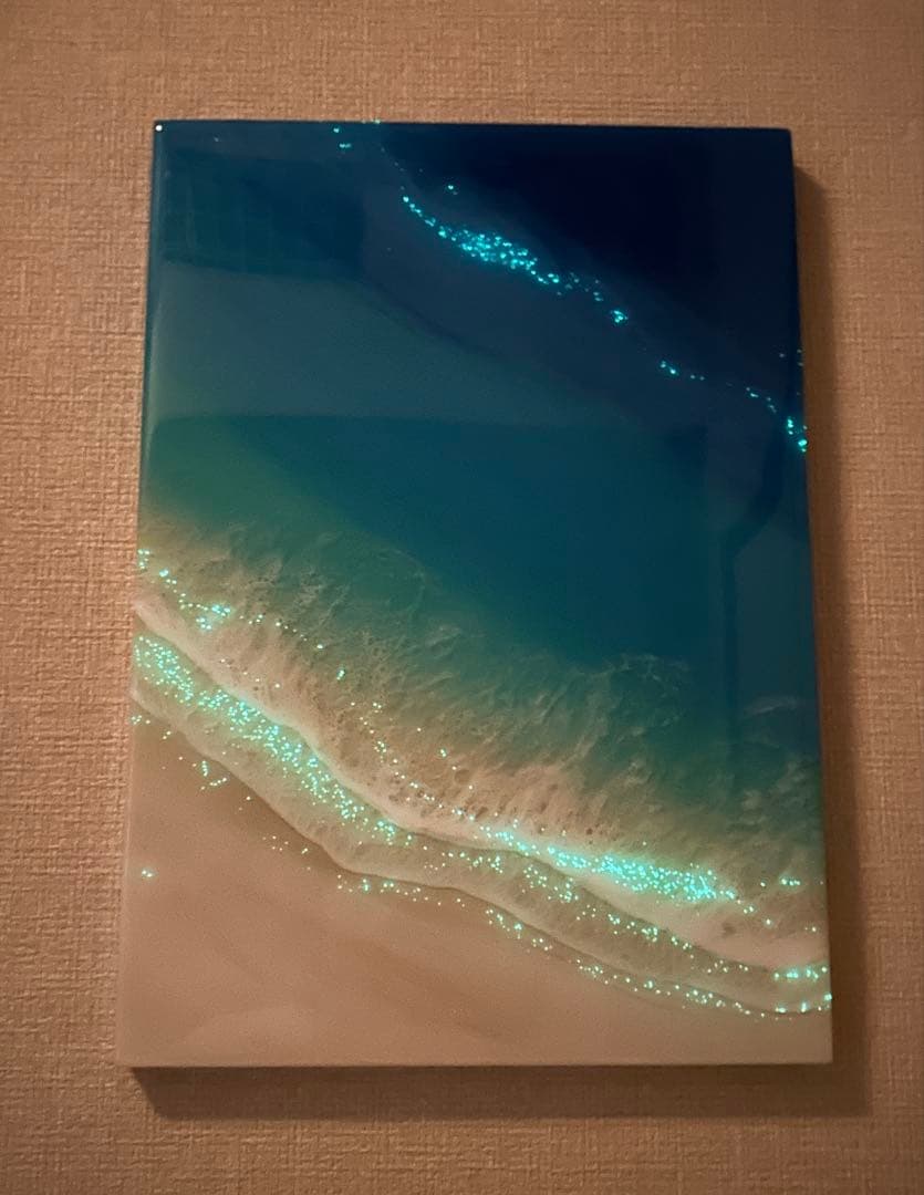 2025蓄光入りオーシャンレジンアートNo.6【A3パネル】