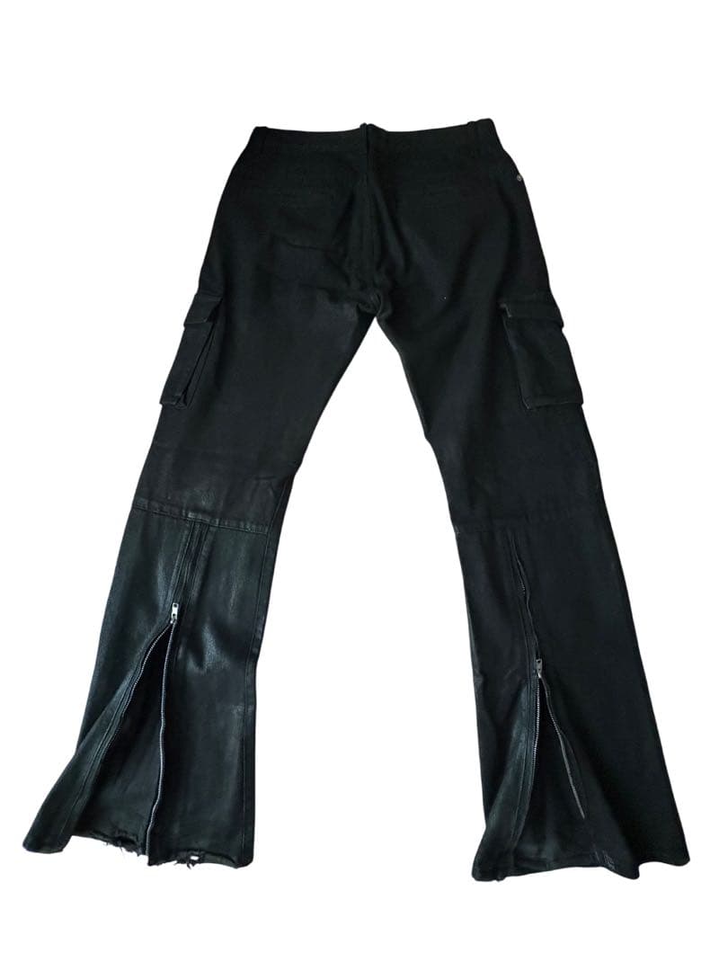 パンツ NO MASS PROD Flared denim cargo pants