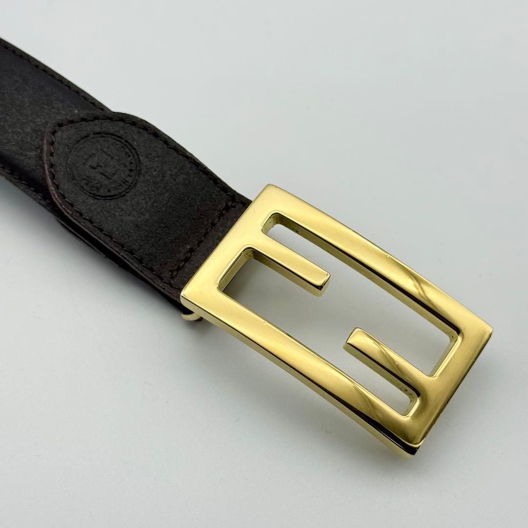 ✨良品✨FENDI ベルト FFバックル ゴールド金具箱付 純正ベルト 男女兼用