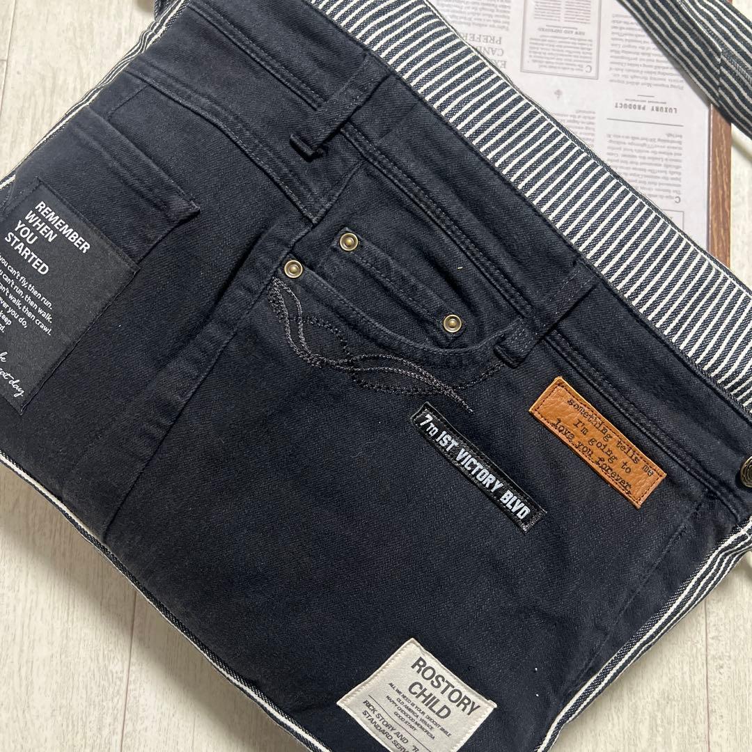 BIGショルダーバッグ　２点　デニムリメイク　ハンドメイド