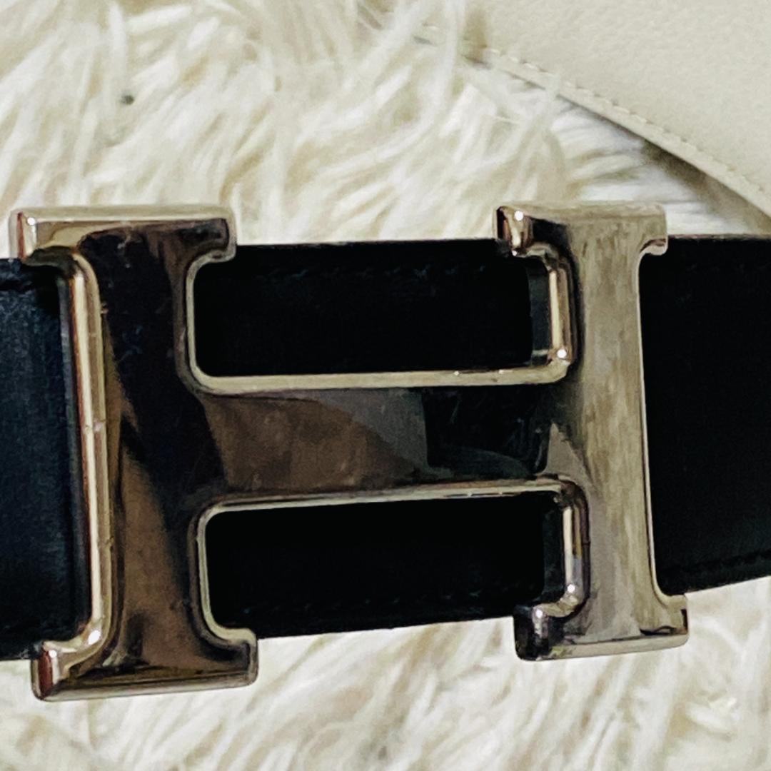 HERMES エルメス コンスタンス リバーシブルベルト 80 シルバー レザー