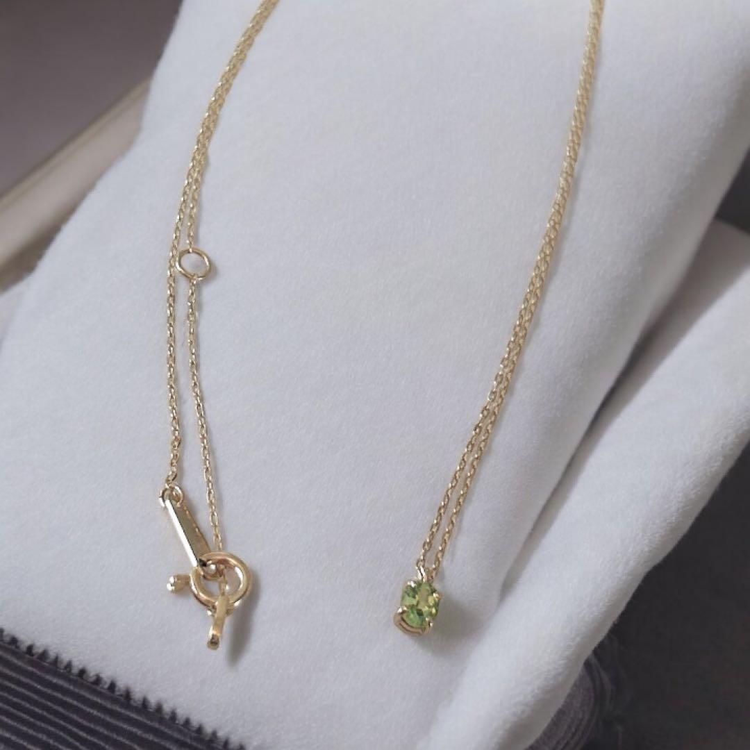10Kイエローゴールド　ペリドットネックレス 新品未使用