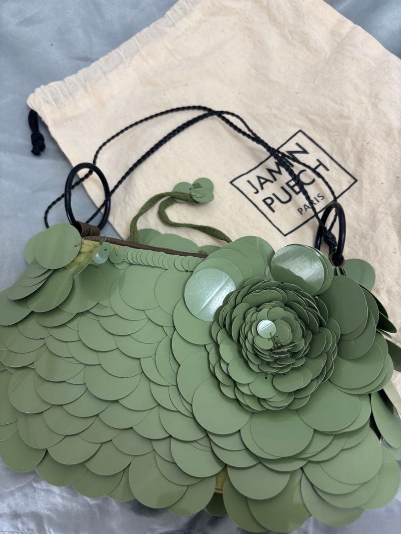 JAMIN PUECH オリーブグリーン　パーティーバッグ