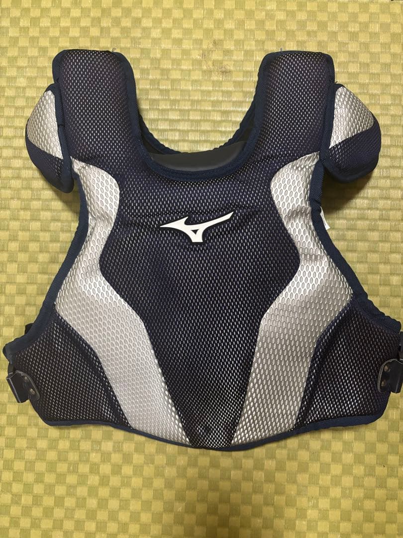 MizunoPro キャッチャー用プロテクター ネイビー/シルバー