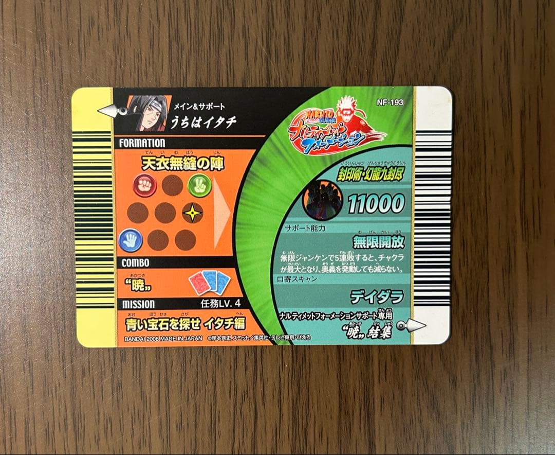 NARUTO ナルト　ナルティメットフォーメーション 暁 うちはイタチ ホロ