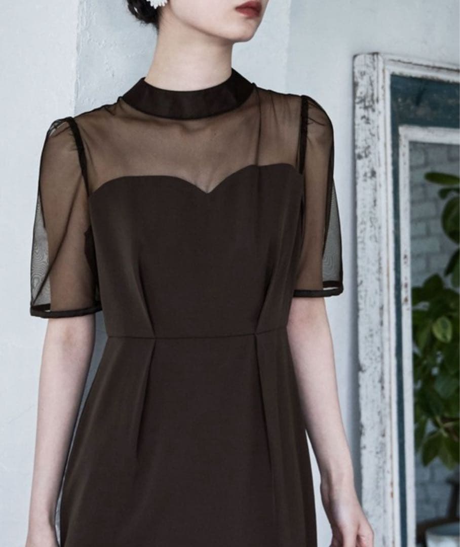 etoll ドレス 刺繍ペプラムビスチェ＆Iラインドレスセットアップ