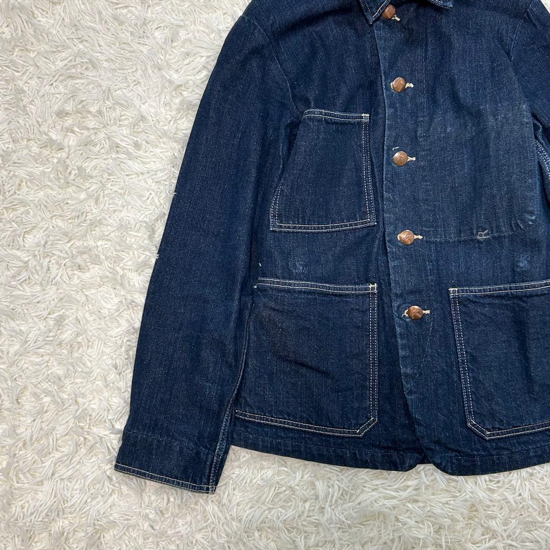 最終価格 45R 45rpm 藍デニム デニムジャケット カバーオール 金ボタン