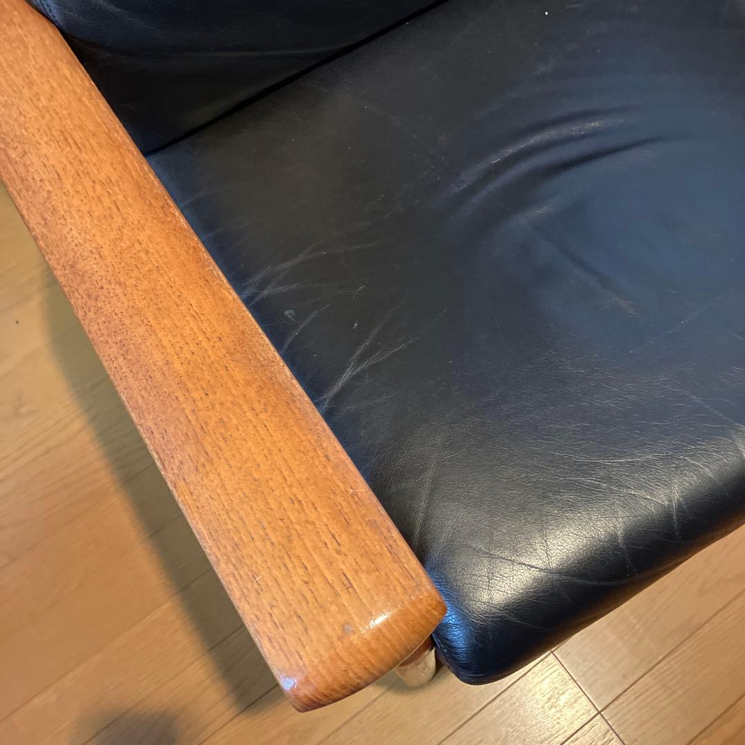 最終大幅値下げ　黒本革レザー 1人掛けソファセット