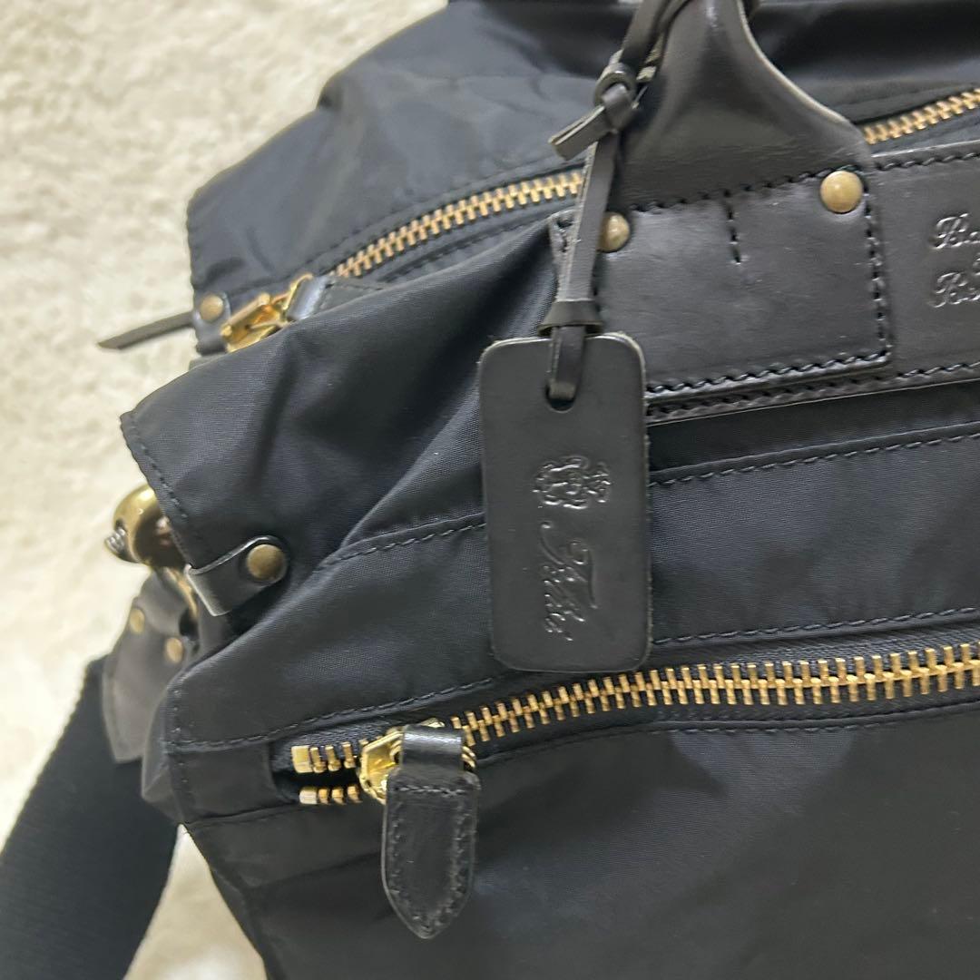【美品】フェリージ 2way ボストンバッグ P4/6 ブラック 底板付き