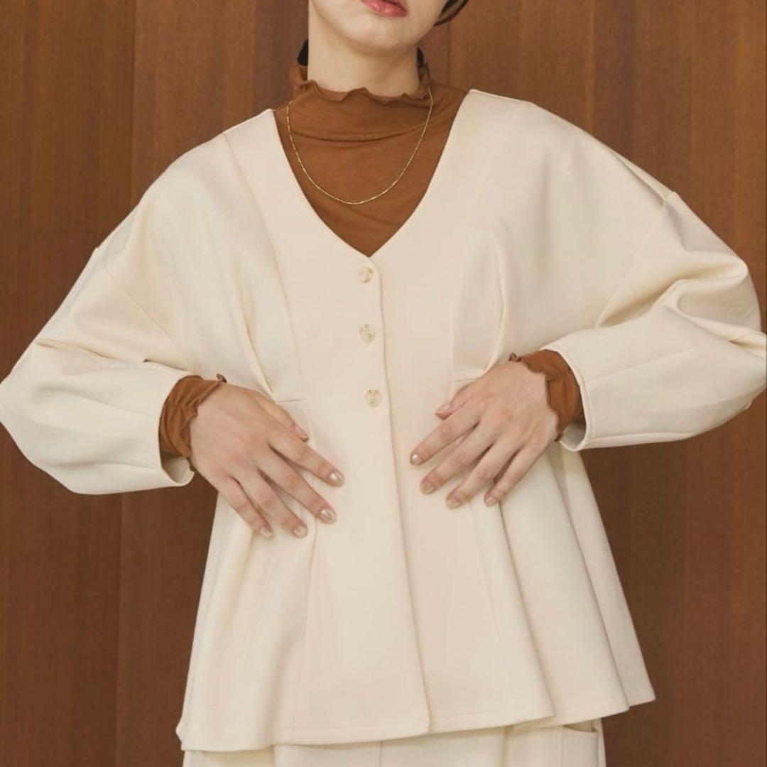 OLUN コクーンペプラムカーディガン　きりまる