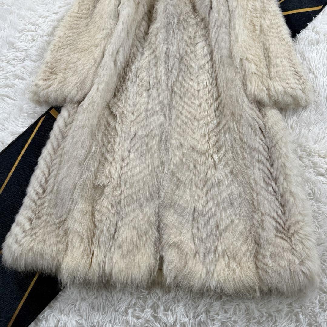 総丈118㎝ ブルーフォックス ファーコート 本毛皮 ロング XXL AA254