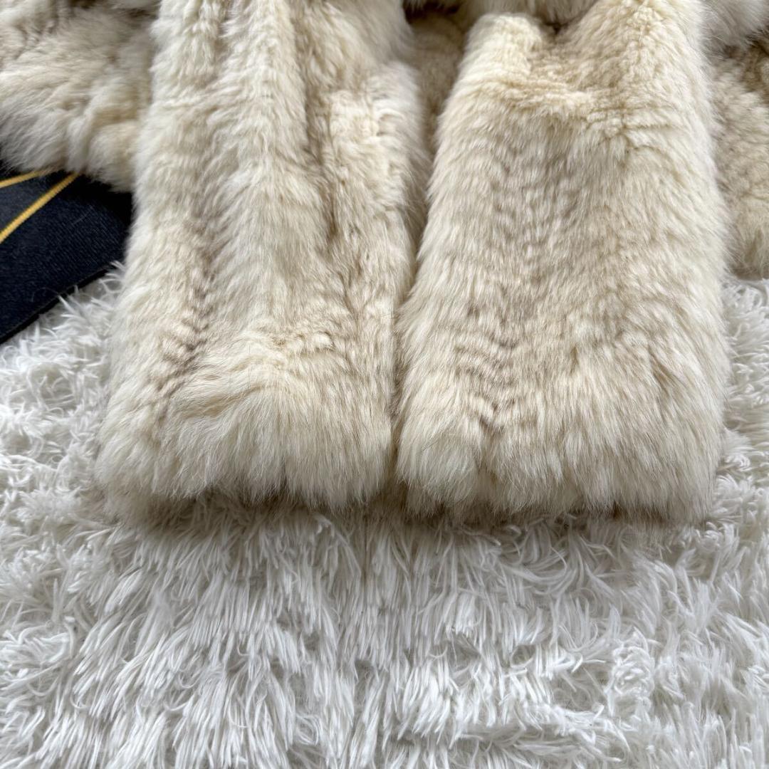 総丈118㎝ ブルーフォックス ファーコート 本毛皮 ロング XXL AA254