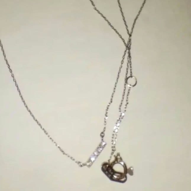 スタージュエリー　バーネックレス　K18　ダイヤモンド