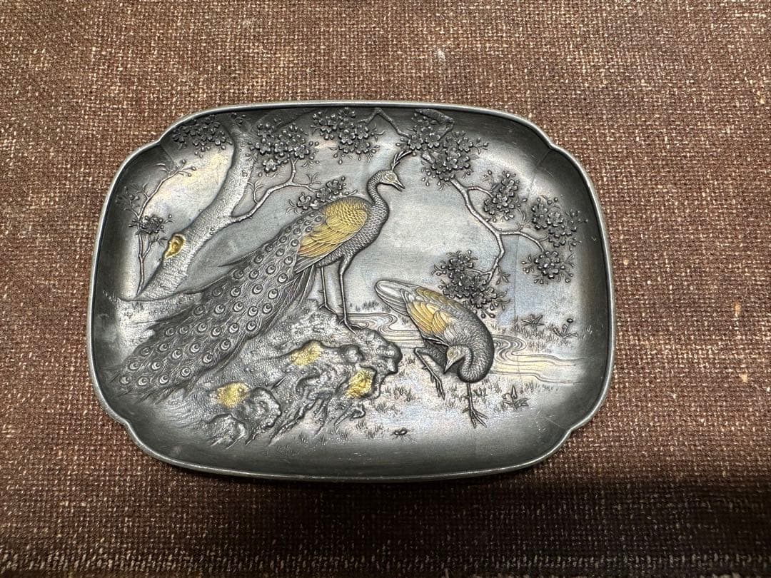 錫　瓶敷　皿　瓶座 骨董古美術