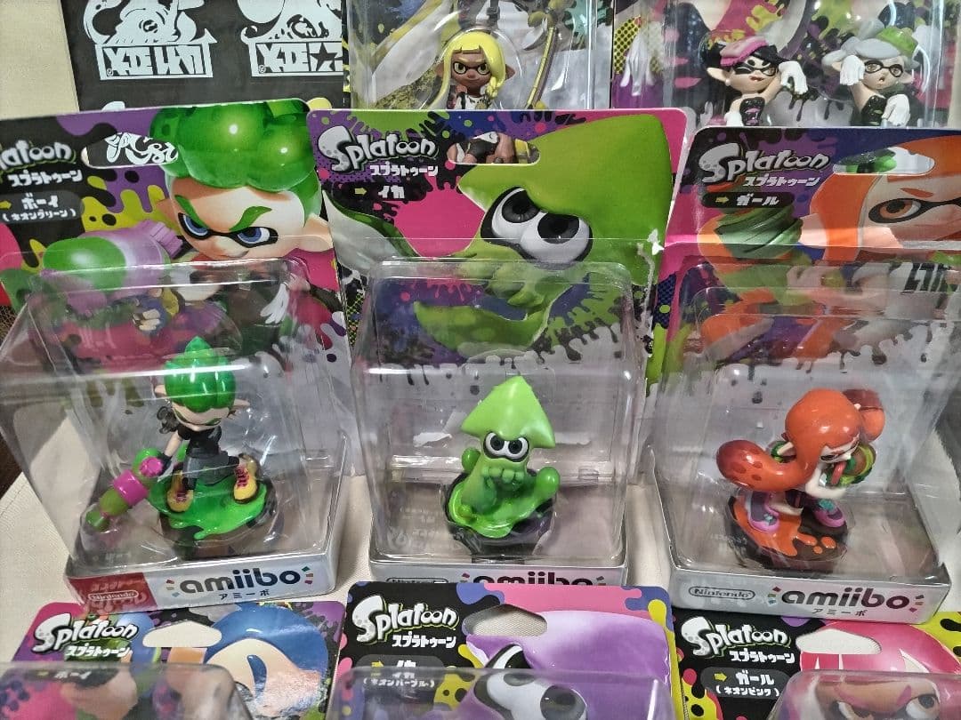 【開封使用品】【未初期化】　スプラトゥーン　amiibo　アミーボ　９体　セット