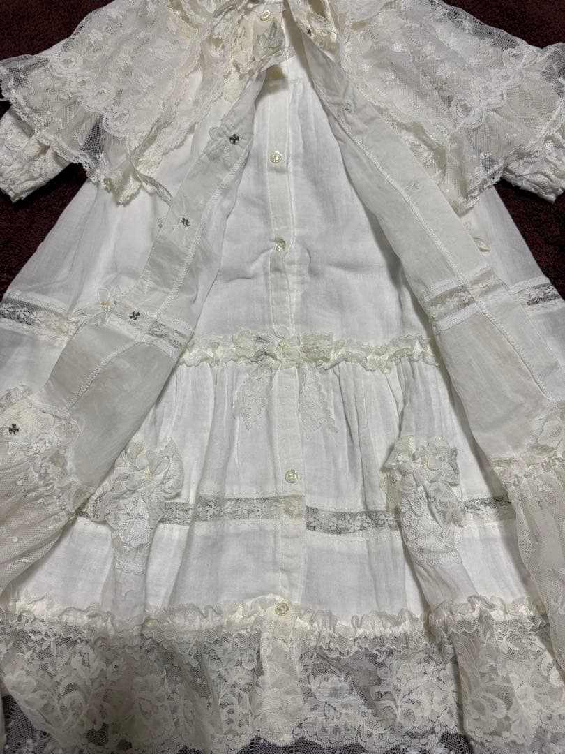 ホワイト ベビードレス 帽子・靴下付き 6点セット