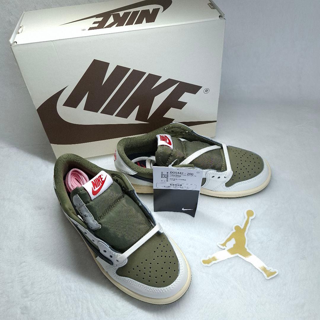 【新品/黒タグ付】トラヴィス×JORDAN1 LOW リバースオリーブ 18.5